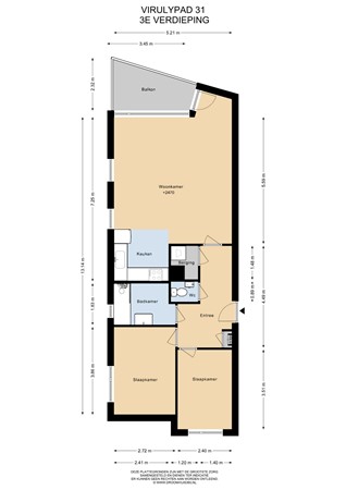 Floorplan - Virulypad 31, 2316 ZS Leiden